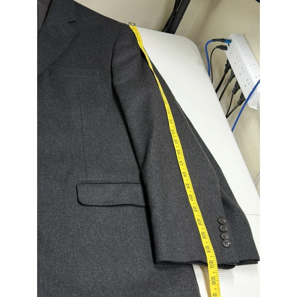 Lauren Ralph Lauren Blazer Mens 44R Gray Wool Cashmere Office Business Preppy